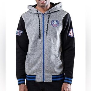 Ultra Game NBA Philadelphia 76ers Men's Full Zip Fleece Varsity Letterman Hoodie